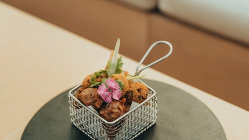 Local snacks, chilli cakes